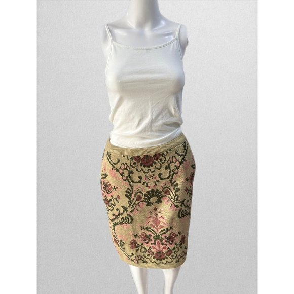 Anne Pinkerton Vintage Floral Knit Skirt with Pockets - Picture 2 of 5